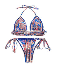 Load image into Gallery viewer, Royal Blue Frill Floral Bikini