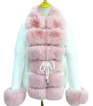 Load image into Gallery viewer, Soft Faux Fur Cardigan (Ivory/Pink) PREMIUM COLLECTION