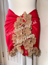 Load image into Gallery viewer, Frilly Ruffle Red/Honey Combo Sarong