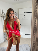 Load image into Gallery viewer, Red Tie Up Swimsuit (CLEARANCE)
