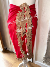 Load image into Gallery viewer, Frilly Ruffle Red/Honey Combo Sarong