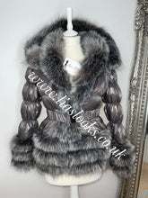 Load image into Gallery viewer, Charcoal Grey Romani Coat (Faux Fur)