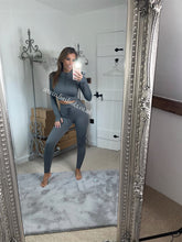 Load image into Gallery viewer, Slate Grey Ribbed Lounge Set (PREMIUM COLLECTION) CLEARANCE