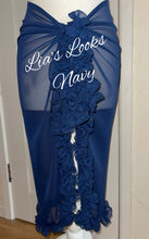 Load image into Gallery viewer, Frilly Ruffle Navy Sarong