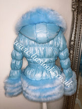 Load image into Gallery viewer, Baby Blue Romani Coat (Faux Fur)