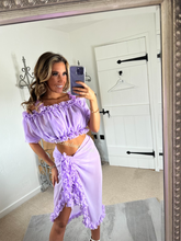 Load image into Gallery viewer, Frilly Ruffle Lilac Two Piece Set