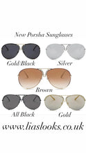 Load image into Gallery viewer, Gold Oversized Porsha Sunglasses