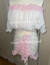 Load image into Gallery viewer, Frilly Ruffle White/Pink Combo Sarong