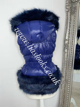 Load image into Gallery viewer, Midnight Blue Romani Coat (Faux Fur)