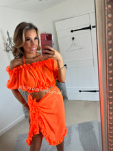 Load image into Gallery viewer, Frilly Ruffle Orange Two Piece Set