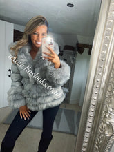 Load image into Gallery viewer, Silver Grey Romani Coat (Faux Fur)