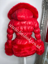 Load image into Gallery viewer, Ruby Red Romani Coat (Faux Fur)