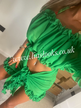 Load image into Gallery viewer, Frilly Ruffle Emerald Green Sarong