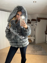 Load image into Gallery viewer, Charcoal Grey Romani Coat (Faux Fur)