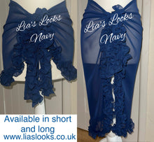 Load image into Gallery viewer, Frilly Ruffle Navy Sarong