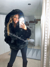 Load image into Gallery viewer, Ebony Black Romani Coat (Faux Fur)