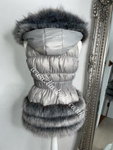 Load image into Gallery viewer, Slate Grey Romani Coat (Faux Fur)
