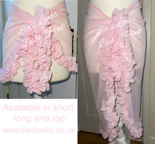 Load image into Gallery viewer, Frilly Ruffle Baby Pink Sarong