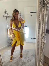 Load image into Gallery viewer, Frilly Ruffle Yellow Sarong