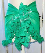 Load image into Gallery viewer, Frilly Ruffle Emerald Green Sarong