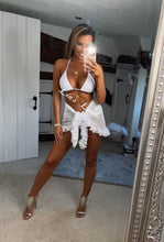 Load image into Gallery viewer, Frilly Ruffle White Sarong