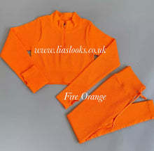Load image into Gallery viewer, Fire Orange Ribbed Lounge Set (PREMIUM COLLECTION) CLEARANCE