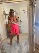 Load image into Gallery viewer, Frilly Ruffle Neon Pink Sarong