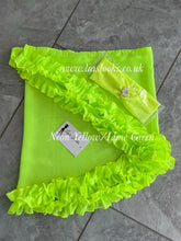 Load image into Gallery viewer, Frilly Ruffle Neon Yellow/Lime Green Sarong