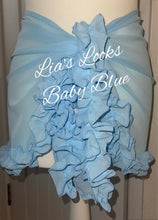 Load image into Gallery viewer, Frilly Ruffle Baby Blue Sarong
