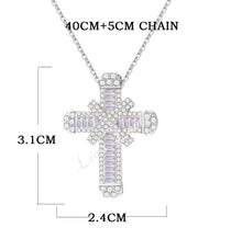 Load image into Gallery viewer, Chunky Silver Bling Small Cross Necklace (Link Chain)