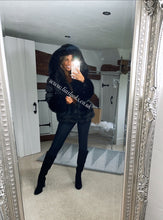 Load image into Gallery viewer, Ebony Black Romani Coat (Faux Fur)
