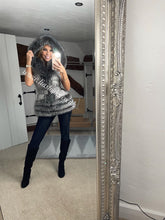 Load image into Gallery viewer, Slate Grey Romani Coat (Faux Fur)