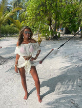 Load image into Gallery viewer, Frilly Ruffle Cream Sarong