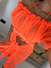 Load image into Gallery viewer, Frilly Ruffle Orange Sarong