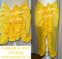 Load image into Gallery viewer, Frilly Ruffle Yellow Sarong