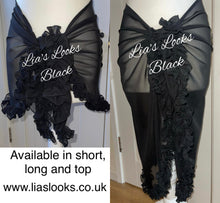 Load image into Gallery viewer, Frilly Ruffle Black Sarong