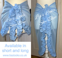 Load image into Gallery viewer, Frilly Ruffle Sky Blue Sarong