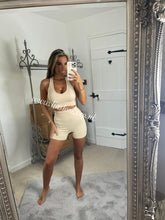 Load image into Gallery viewer, Beige Ribbed Short Set (PREMIUM COLLECTION) CLEARANCE