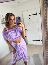 Load image into Gallery viewer, Frilly Ruffle Lilac Two Piece Set