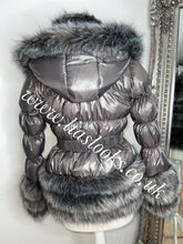Load image into Gallery viewer, Charcoal Grey Romani Coat (Faux Fur)