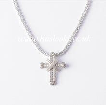 Load image into Gallery viewer, Bling Cross Necklace with Tennis Chain