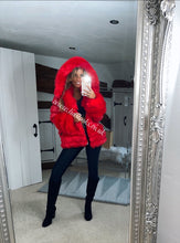 Load image into Gallery viewer, Ruby Red Romani Coat (Faux Fur)