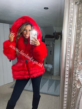 Load image into Gallery viewer, Ruby Red Romani Coat (Faux Fur)