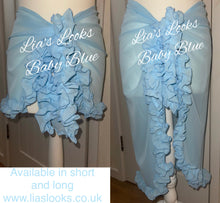 Load image into Gallery viewer, Frilly Ruffle Baby Blue Sarong