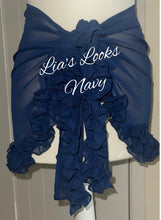 Load image into Gallery viewer, Frilly Ruffle Navy Sarong