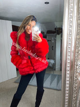 Load image into Gallery viewer, Ruby Red Romani Coat (Faux Fur)