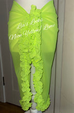 Load image into Gallery viewer, Frilly Ruffle Neon Yellow/Lime Green Sarong