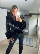 Load image into Gallery viewer, Ebony Black Romani Coat (Faux Fur)