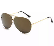 Load image into Gallery viewer, Gold Oversized Porsha Sunglasses