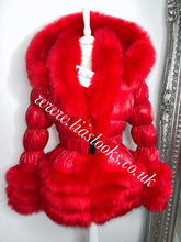 Load image into Gallery viewer, Ruby Red Romani Coat (Faux Fur)